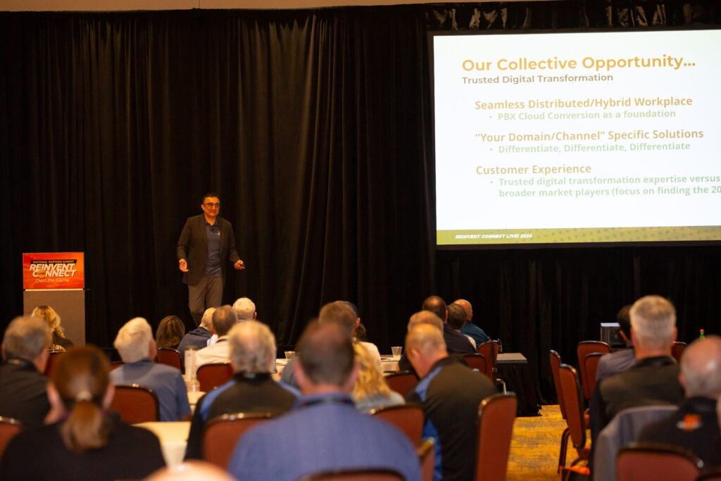 speaker educating audience