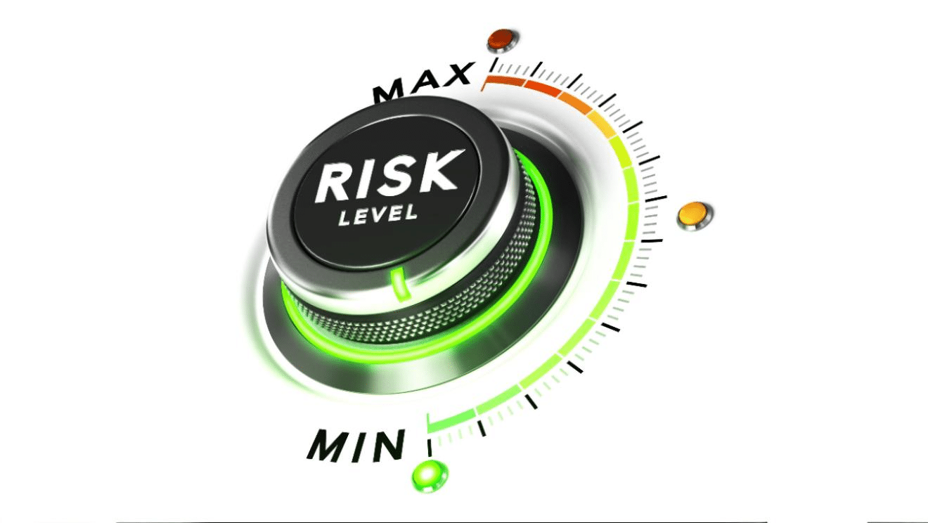 A dial showing low risk level - showing a reseller program with white label VoIP options is profitable.