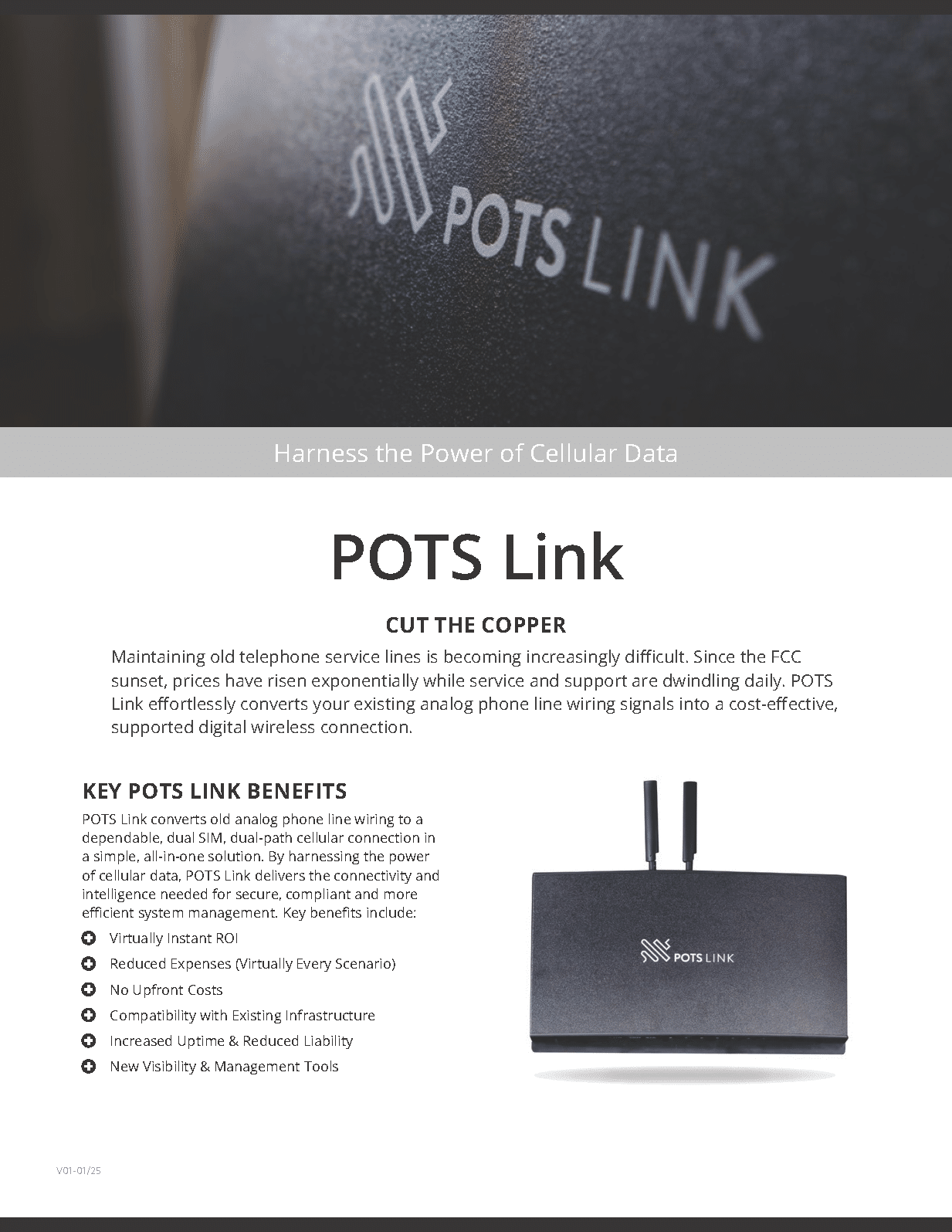 POTS Link Data Sheet Cover Image